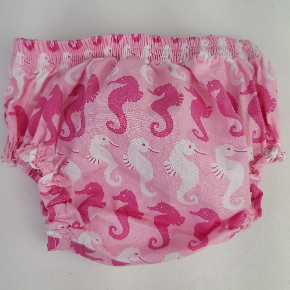 Pottery Barn Kids Seahorse Cotton Baby Diaper Cover 3 - 6 Months